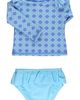 RuffleButts RuffleButts Kids' Periwinkle Ruffle Long Sleeve Two-Piece Rashguard Swimsuit - 3