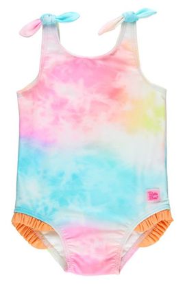 RuffleButts RuffleButts Kids' Rainbow Tie Dye One-Piece Swimsuit