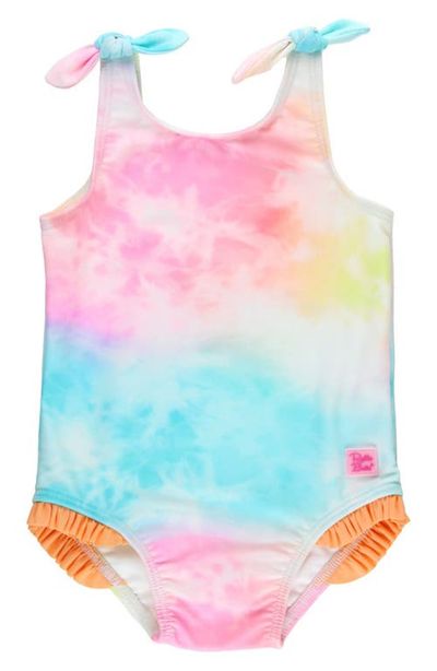 RuffleButts RuffleButts Kids' Rainbow Tie Dye One-Piece Swimsuit