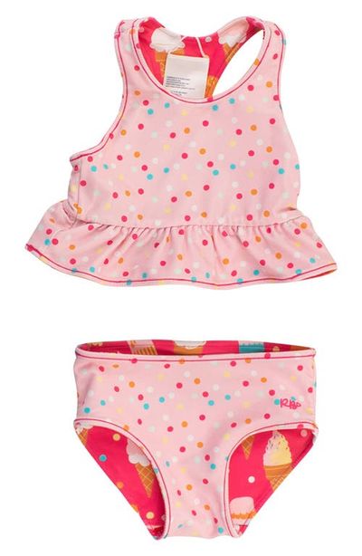 RuffleButts RuffleButts Kids' Sweet Scoops Reversible Two-Piece Swimsuit