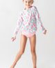 RuffleButts RuffleButts Kids' Vibrant Flamingo Long Sleeve Two-Piece Rashguard Swimsuit - 2