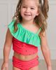 RuffleButts RuffleButts Kids' Watermelon Ruffle One-Shoulder Two-Piece Swimsuit - 2