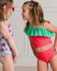 RuffleButts RuffleButts Kids' Watermelon Ruffle One-Shoulder Two-Piece Swimsuit - 3