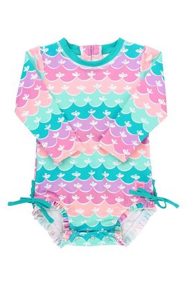 RuffleButts RuffleButts Mermaid One-Piece Rashguard Swimsuit