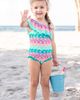 RuffleButts RuffleButts Mermaid One-Shoulder One-Piece Swimsuit & Headband Set - 3