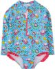 RuffleButts RuffleButts Peppa Pig & Friends Long Sleeve Zipper Rash Guard One Piece Swimsuit - 1
