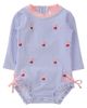 RuffleButts RuffleButts Peppa Pig Seersucker Long Sleeve One Piece Rash Guard Swimsuit, With Signature Rear Ruffles (baby, Toddler) - 1
