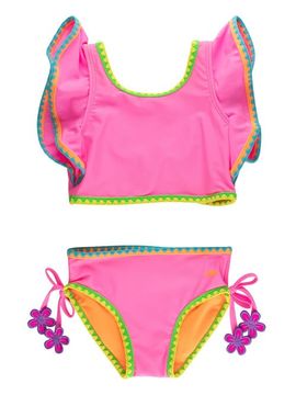 RuffleButts RuffleButts Upf50+ Crochet Detail Butterfly Tankini 2-piece Swimsuit (toddler, Little Kid, Big Kid)