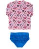 RuffleButts RuffleButts UPF50 Long Sleeve Zipper Rash Guard 2-Piece - 2