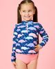 RuffleButts RuffleButts Upf50 Long Sleeve Zipper Rash Guard 2-piece (baby) - 3