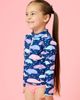 RuffleButts RuffleButts Upf50 Long Sleeve Zipper Rash Guard 2-piece (baby) - 4