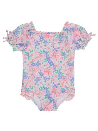 RuffleButts RuffleButts UPF50+ Puff Sleeve One Piece Swimsuit