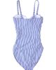 RuffleButts RuffleButts UPF50+ Seersucker Women's Convertible Bandeau One Piece Swimsuit - 2