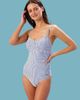 RuffleButts RuffleButts UPF50+ Seersucker Women's Convertible Bandeau One Piece Swimsuit - 4