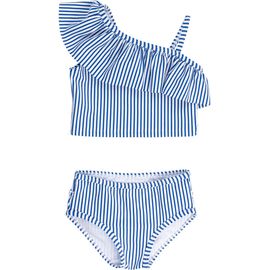 RuffleButts RuffleButts Upf50+ Sun Protected Seersucker One Shoulder Ruffle Tankini 2-piece Swimsuit (toddler, Kids)