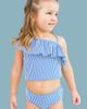 RuffleButts RuffleButts Upf50+ Sun Protected Seersucker One Shoulder Ruffle Tankini 2-piece Swimsuit (toddler, Kids) - 3