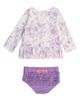 RuffleButts RuffleButts WIsteria Butterfly Garden Long Sleeve Two-Piece Rashguard Swimsuit - 2
