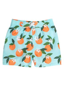 RuggedButts RuggedButts Boys Orange You The Sweetest UPF50+ Swim Trunks