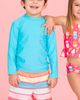 RuggedButts RuggedButts Bright Aqua Long Sleeve Two-Piece Rashguard Swimsuit - 2