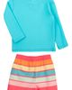 RuggedButts RuggedButts Bright Aqua Long Sleeve Two-Piece Rashguard Swimsuit - 3