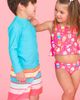 RuggedButts RuggedButts Bright Aqua Long Sleeve Two-Piece Rashguard Swimsuit - 5