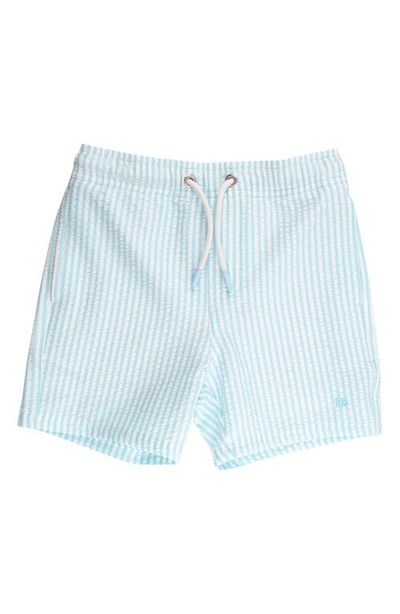 RuggedButts RuggedButts Kids' Blue Breeze Seersucker Swim Trunks 