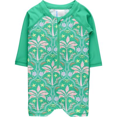 RuggedButts RuggedButts Kids' Coconut Cabana Long Sleeve UPF 50+ One-Piece Rashguard Swimsuit
