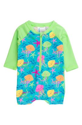 RuggedButts RuggedButts Kids' Neon Jelly Time Long Sleeve UPF 50+ One-Piece Swimsuit