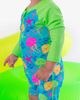 RuggedButts RuggedButts Kids' Neon Jelly Time Long Sleeve UPF 50+ One-Piece Swimsuit - 4