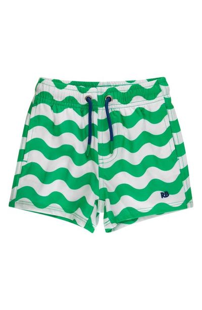 RuggedButts RuggedButts Kids' Wavy Stripe UPF 50+ Swim Trunks