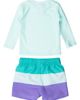 RuggedButts RuggedButts Long Sleeve Rashguard & Stripe Swim Trunks Set - 2