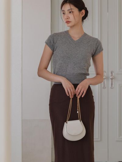 RUHOUR Shell Chain Cross-body Bag [Ivory]