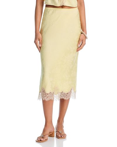 Rumored Rumored Lace Hem Midi Skirt