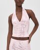 Runaway the Label Runaway the Label Adeluna Deep Plunge Halter Top Light Pink - 2