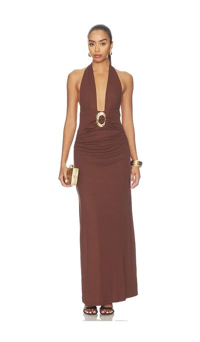 Runaway The Label Runaway The Label Arina Halter V-neck Maxi Dress