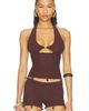Runaway The Label Runaway The Label Bailee Deep-v Halter Knit Top - 1