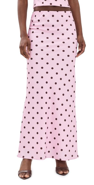Runaway the Label Runaway the Label Blaine Maxi Skirt MUSK/CHOC POLKA
