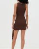 Runaway the Label Runaway the Label Felix Tie Front Mini Dress Espresso - 4