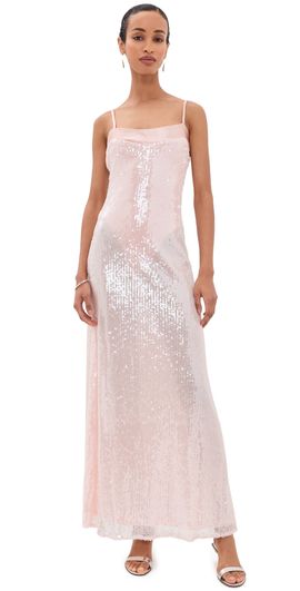 Runaway the Label Runaway the Label Illiana Sequin Bodysuit Maxi Dress Rose