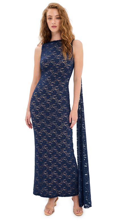 Runaway the Label Runaway the Label Janie Boat Neck Maxi Dress NAVY