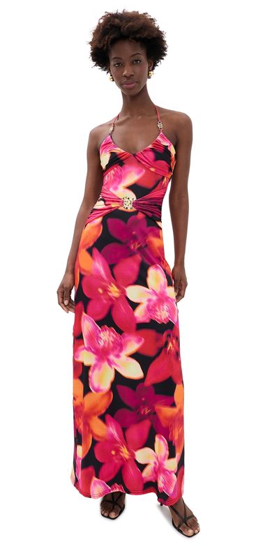Runaway the Label Runaway the Label Nina Ruched Halter Maxi Dress Skye Black