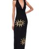 Runaway the Label Runaway the Label Yasmina Plunge Cowl Knit Maxi Dress Black - 1