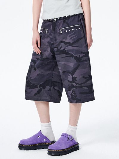 runningHIGH 15 APPLIQUE BERMUDA SHORTS [BLACK CAMO]