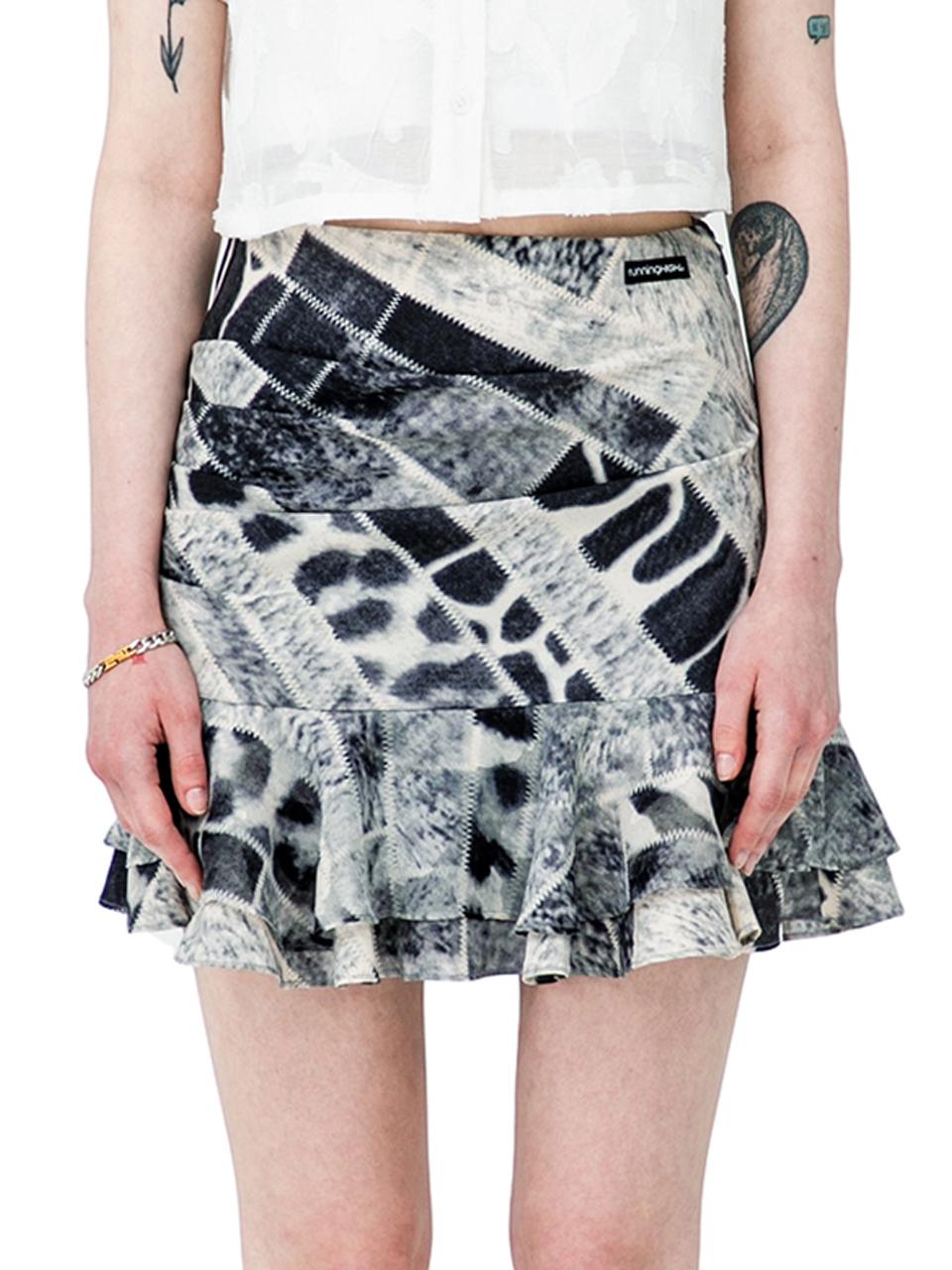 runningHIGH DRAPING FRILL SKIRT [GRAY]