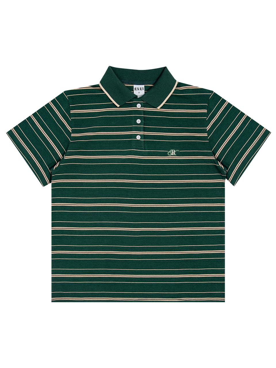 runningHIGH RH LOGO STRIPE COLLAR TEE [GREEN]