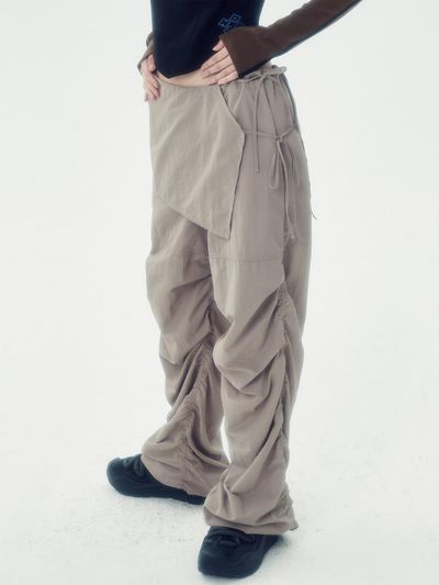 runningHIGH SKIRT LAYERED SHIRRING PANTS