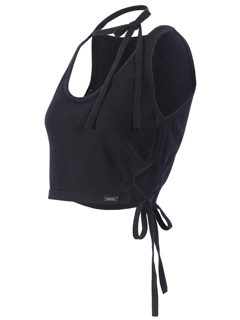 runningHIGH STRING KNIT VEST [BLACK]