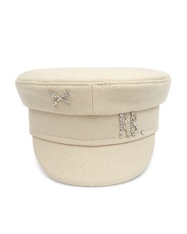 Ruslan Baginskiy Ruslan Baginskiy Embellished Beige Baker Boy Cap