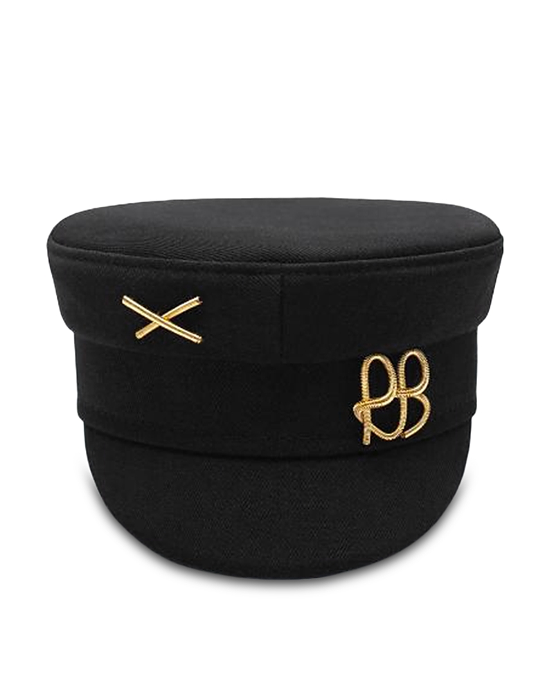 Ruslan Baginskiy Ruslan Baginskiy Embellished Black Baker Boy Cap
