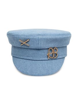 Ruslan Baginskiy Ruslan Baginskiy Embellished Denim Baker Boy Cap